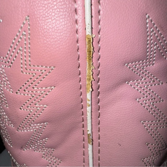 Durango Pink Western Cowboy Boots Kids Size Medium 3.5D Leather Stitch Detail - Picture 5 of 7